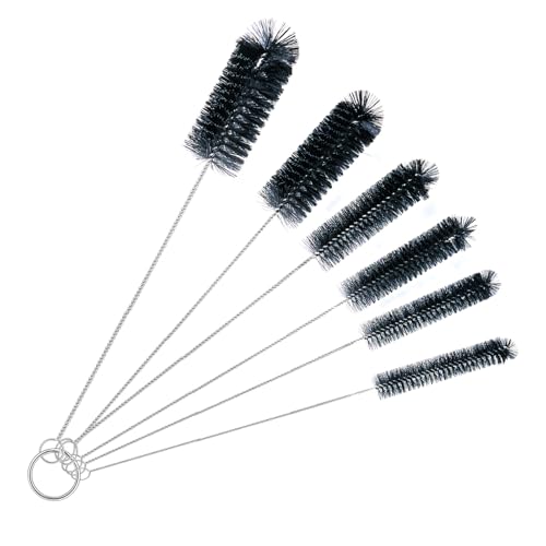Brush Family 빨대 클리너 브러시 세트, 6피스 30.5cm(12인치) 길이의 파이프 튜브 병 브러시, 좁은 목 병, 커피 메이커, 유리 컵 청소용 - size: 12 inch large diameters set (6pcs)