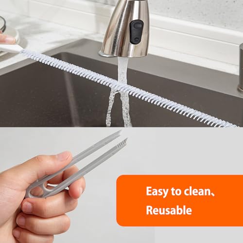 Upgraded Sink Drain Overflow Cleaning Brush, 23.6" Sewer Drain Brush, Bendable Long Pipe Cleaners, Household Sewer Hair Catcher with Cleaning Forceps