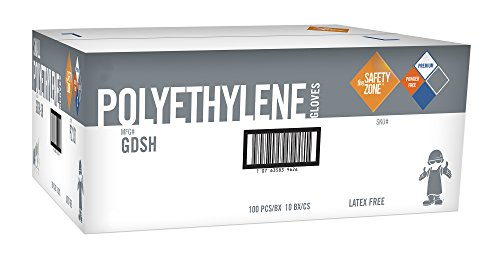 Disposable Clear Poly Hybrid Stretch Gloves, Copolymer Polyethylene PE Blend, Plastic, Powder-Free, Latex and Allergy Free, Food Service, Work, Cooking and Cleaning, Size Medium (Pack of 1000)