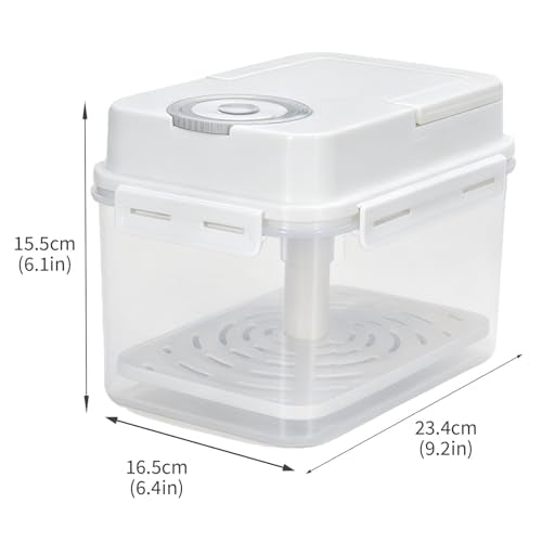 Kimchi Container, Fermentation Box with Press Plate and Date Dial, Plastic Pickle Keeper with Silicone Sealing Ring, Handle and Locking Clips for Sauerkraut, Pickles, Refrigerator Storage
