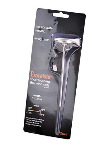 Brewista Short Frothing Thermometer-5-Inch with Clip , 5-Inch, Stainless Steel