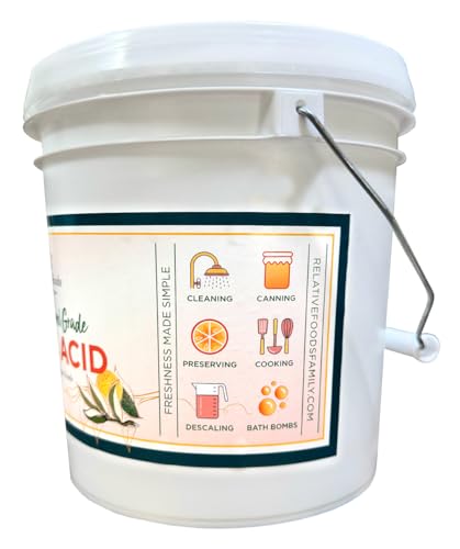 Relative Foods Citric Acid Powder Food Grade – 8 lb – Pure Citric Acid for Cooking, Canning, and DIY Applications – Non-GMO, Gluten-Free, No Additives – Plastic Pail - size: 8 lb