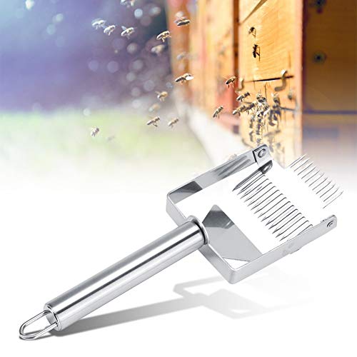 Tyenaza Honey Fork, Double Needle Stainless Steel Beehive Uncapping Fork Scraper Shovel Beekeeping Beekeeper Tool