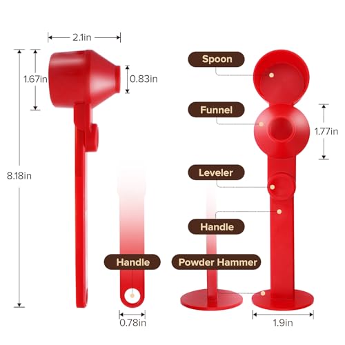 2Pcs Coffee Scoop Funnel 2Tbsp, BPA-Free PCTG, Dishwasher Safe | 51mm Tamper Kit | Fits K-Cup Reusable Pods, Brewer Compatible, Coffee/Protein/Powder, Red, 2 Models A&B - color: Upgraded Combo Red