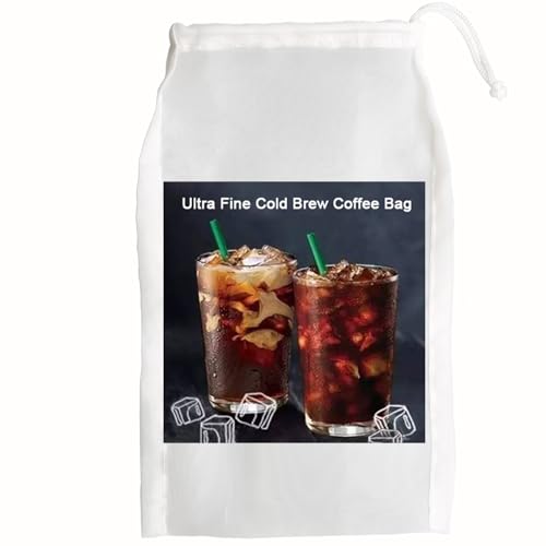 1 Pack Cold Brew Coffee Bag,120 Micro Food Grade Nylon Ultra Fine Mesh, 8.6x5 inch Reusable Cold Brew Coffee Filter with Seamless Bottom, Coffee Maker