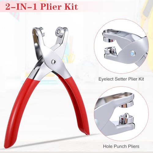 Honoson 1/4 Inch Grommet Tool Kit Eyelet Plier Set Hole Punch Grommet Hand Press Pliers with 200 Pieces of Eyelets for Clothes Shoes Bags(Gold, Silver, Black, Copper) - color: Gold, Silver, Black, Copper, size: 3/16 Inch
