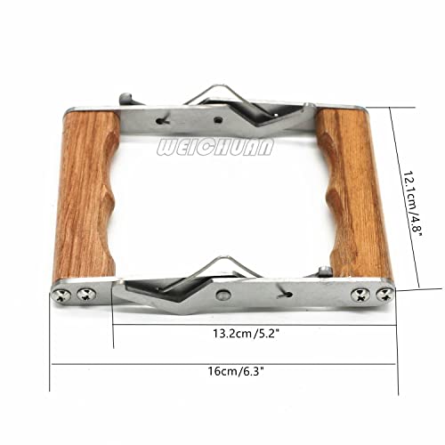 WEICHUAN Stainless Steel Beekeeping Frame Grip | Bee Hive Frame Gripper, Holder and Lifter Tool with Wooden Handle for Beekeeeper