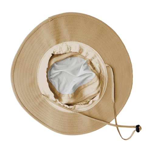 Sun Hats for Men Women Fishing Hat UPF 50+ Breathable Wide Brim Summer UV Protection Hat - color: 1pack-khaki