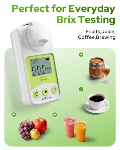Digital Refractometer Range 0-55% Brix for Wine Making, Home Brewing, Brix Refractometer with ATC for Coffee, Juice,Fruit Brix Meter - size: 0-55%