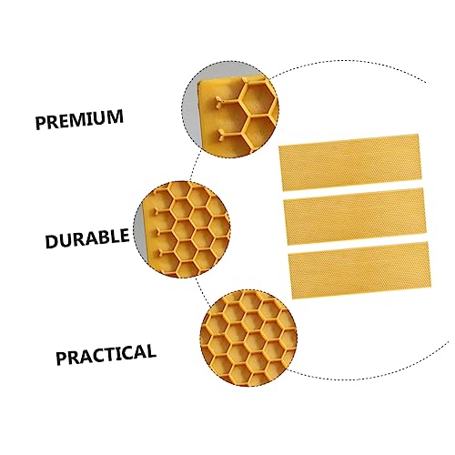 Mikikit Plastic Beehive Foundation Sheet for Deep Hive 3PCS Honeycomb Frame Easy to Use Beehive Building Accessories