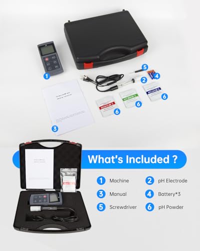 LOHAND Portable pH Meter with ATC, 0-14 Measuring Range, ±0.01 pH Accuracy | High Precision, Large Backlight Display, Digital pH Tester for Pool, Lab, Biomedicine, Aquarium, Hydroponics, Drinking Water