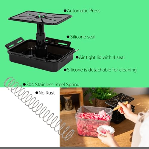 SMART Automatic Press Plate Food Storage Container for Kimchi Sauerkraut Pickle Fermentaion/Airtight Lid Food Storage Container for Preserved Food Bulk Fermentation (9L / 2.4 gal) - size: 9 L