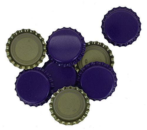 144 Oxygen Absorbing Beer Bottle Caps, 26mm US Standard Size Pry off Silver Crown Caps for Homebrew, PVC Free Purple Crown Caps for Beer Bottles.