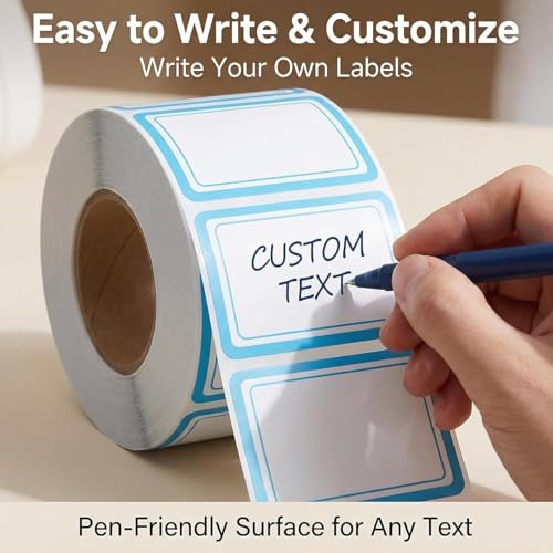 500 Removable Labels - No Residue, Reusable and Waterproof | Suitable for Food Storage Containers, Etc. (Blue) - color: Blue