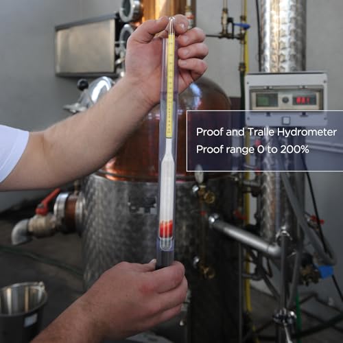 Chengu Hydrometer Alcohol Meter Test Kit 0-200 Proof with Glass Cylinder, Brush and Dust Cloth, Distilling Moonshine Alcoholmeter for Proofing Distilled(Stylish Style)