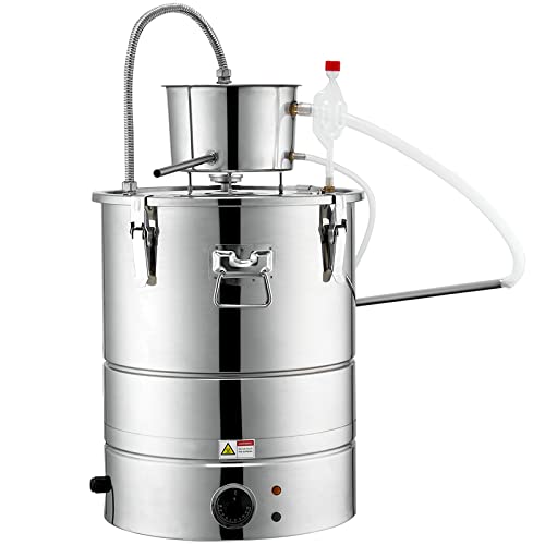 VEVOR Electric Alcohol Still 8Gal/30L, Alcohol Distiller, Distillery Kit for Alcohol include Pump & One-way Exhaust Valve & Thermometer - size: 9 Gal/30L