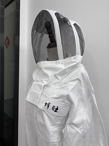 Beekeeper Suit,Bee Suits for Men Sting Proof,Bee Keeper Suit for Men,Bee Suit,Ventilated Bee Suit,Beekeeper Suit,Beekeeping Jacket. (White, Large) - size: Large