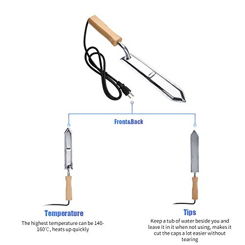 Electric Uncapping Knife, Acogedor Bee Uncapping Knife Electric Honey Knife Honey Scraper Beekeeping Hot Knife Stainless Steel Cutter (US Plug)