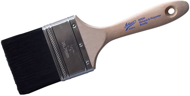 Ateco Pastry Brush, 3-Inch Wide Head with Black Boar Bristles, Stainless Steel Ferrule & Wood Handle - size: 3" Wide, style: Black Boar Bristle