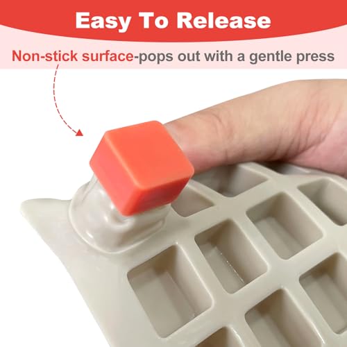 Square Candy Molds, 126-Cavity Mini Silicone Chocolate Mold | Non-stick, Easy to Demold,Mini Square Molds for Chocolate, Hard Candy, Ice, Gummy, Dog Snacks, Bite Size Pudding - color: 126 Cavity Square Mold