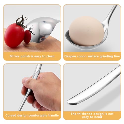 Soup Ladle, 2Pcs 304 Stainless Steel Ladle Spoon Small Gravy Soup Ladle Kitchen Utensil Cooking Serving Spoon for Cooking Buffet, Party, Kitchen(6.69inch+8.07inch)