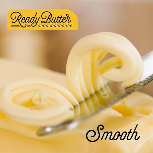 Houseify Ready Butter 3-in-1 18/10 Stainless Steel Butter Knife | 6-inch handle, serrated edge, grate and curl, spreads cold butter, dishwasher safe, rustproof, for home and restaurant - style: Ready Butter