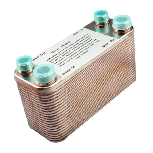 Female Thread Plate Wort Chiller Version 20/30/40 Plates Heat Exchanger Wort Chiller, Stainless Steel Counterflow Chiller Cooler Garden Hose Rapid Cooling(30 Plate) - color: 30 Plate