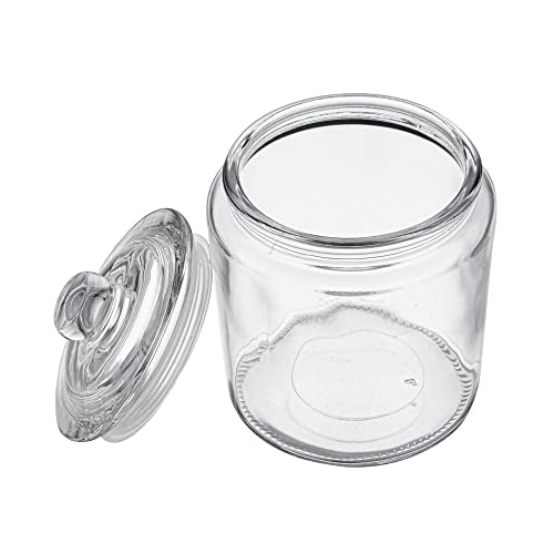 Restaurantware Vetri 0.2 Gallon Glass Storage Jar 1 Dishwashable Glass Cookie Jar - Airtight Seal Wide Opening Clear Glass Candy Jar Knob Handle Lid For Kitchen Laundry Or Storage - size: 0.2 gal