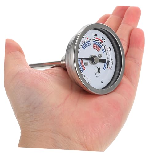 Cabilock 304 Stainless Steel Wine Thermometer High Precision Dial Thermometer for Winemaking and Brewing Corrosion and Rust Resistant for Homebrew and Wine Barrel Monitoring