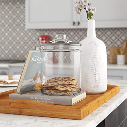 Le’raze 3pc Canister Sets for Kitchen Counter + Labels & Marker - Glass Cookie Jars with Airtight Lids - Food Storage Containers with Lids Airtight for Pantry - Flour, Sugar, Coffee, Christmas gift.