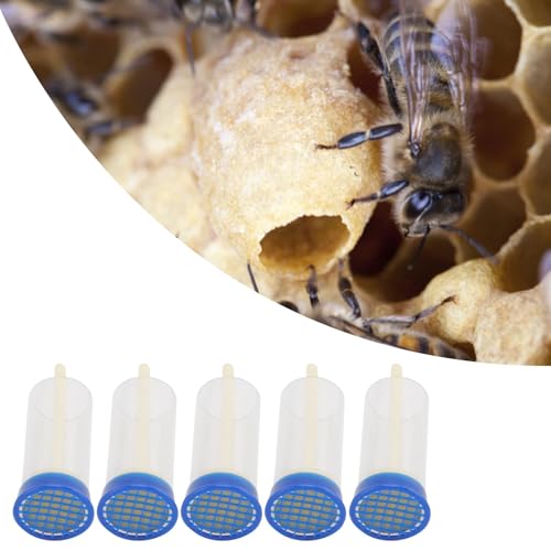 Walfront 5Pcs Queen Bee Marking Bottle, Queen Bee Marking Cage, Queen Bee Marking Bottle Soft Plunger Beekeeping Tackle, Tools for Beekeeping Gardening Potted Plants, Walfrontwzq5dggfmr
