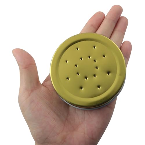 XGNG 6PCS Metal Feeder Lids for Bees Hive Entrance Feeder Perforated Mason Jar Lids Portable Watering Equipment for Beekeeping