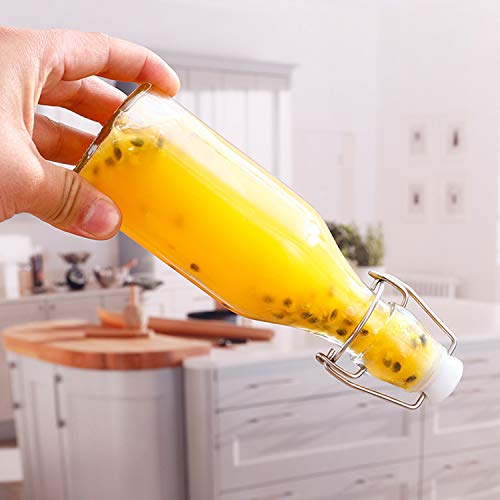 8oz Glass Bottles With With Air Tight Lids, Beer Bottles For Home Brewing 250ml, Kombucha Bottles For Beverages, Kefir, Food Storage, Leak Proof, Dishware Safe 16 Pack - size: 8oz-16pack