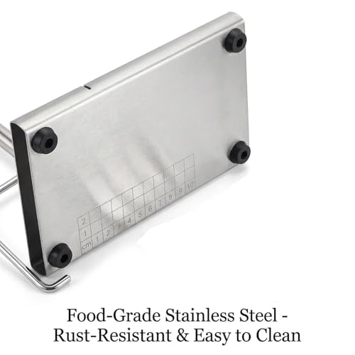 Versatile Stainless Steel Cheese Slicer with 6 Replacement Wires & Cutting Board Metal Cheese Cutter for Block Cheese Slices (Silver)