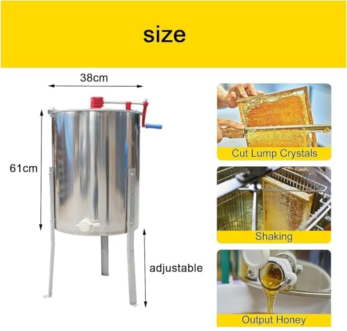 Honey Extractor 2/3/4 Frame Manual Stainless Steel Honeycomb Spinner Crank Honey Centrifuge Beekeeping Equipment(2frames) - color: 2frames