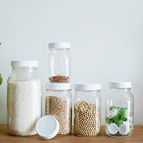 WUWEOT 40 Pack Wide Mouth Silicone Sealing Rings, 3.39In/86mm White Airtight Leak Proof Replacement Gaskets for Mason Jar Lids - size: 86mm