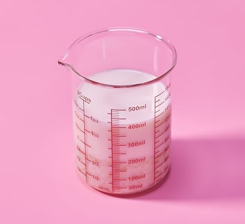 High Borosilicate Glass Measuring Cup-V-Shaped Spout,Glass Measuring Beaker for Kitchen or Restaurant, Easy to Read, 500 ML (16 Oz, 2 Cup) - size: 2Cup,500ML