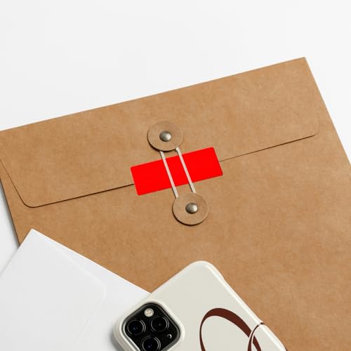 Red Rectangle Stickers 2 x 1 Inch Color Coding Labels Vinyl Roll Self-Adhesive Waterproof Removable 500 PCS - color: Red