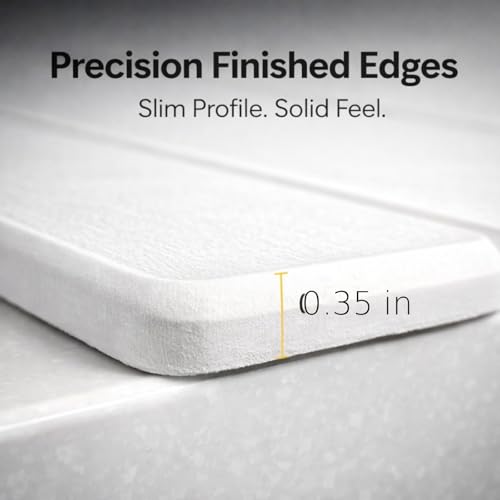 Premium White Stone Dish Drying Mat - 19x15 Ultra Absorbent Diatomaceous Earth Dish Drying Rack, Crack-Resistant Kitchen Appliance, Non-Slip Modern Kitchen Decor.