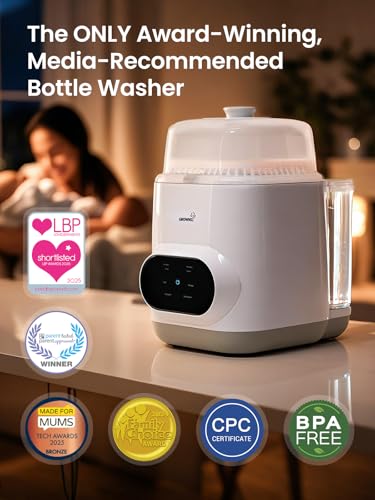 Grownsy EaseClean Bottle Washer Pro | All-in-One Bottle Washer and Sterilizer and Dryer | Baby Bottle Washer for Bottles, Pump Parts & Baby Essentials | Replaces Hand Washing - color: White