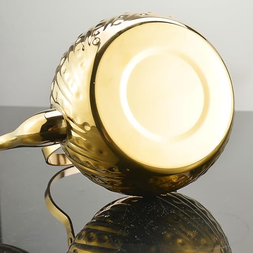 SANQIAHOME 2000ml stainless steel antique style teapot,with Infuser, thickened boiling kettle, lifting handle,Gold - color: Gold(D), size: 2000ml