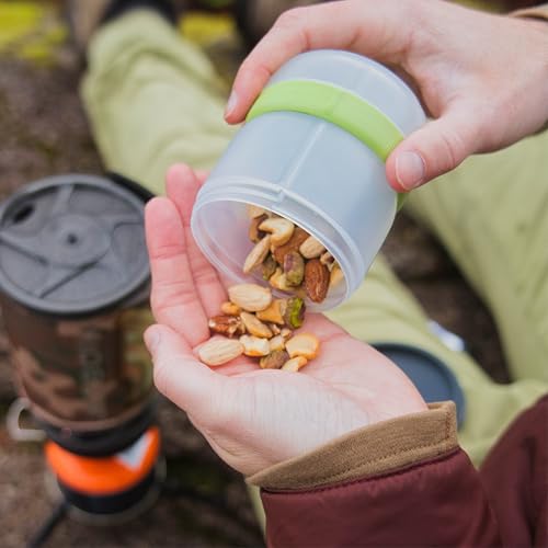 humangear STAX, Stackable Snack Containers - 4-Piece Leak-Proof Snack Travel System - FDA-Food Safe, BPA/PC/Phthalate-Free - Stackable & Click-Together Food Storage, Small - color: Spectrum, size: Small