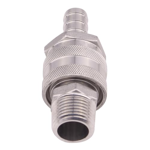DERNORD Stainless Steel Quick Disconnect Set - Beer Brewing Connector Kit (Barb Female/MPT Male(Pack of 2)) - size: Barb Female/MPT Male