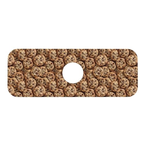 Chocolate Chip Cookie Faucet Mat For Kitchen Sink, Absorbent Countertop Protector, Quick Dry Sink Splash Guard Pad, Waterproof Draining Mat 15" X 5.5" - color: Style 7