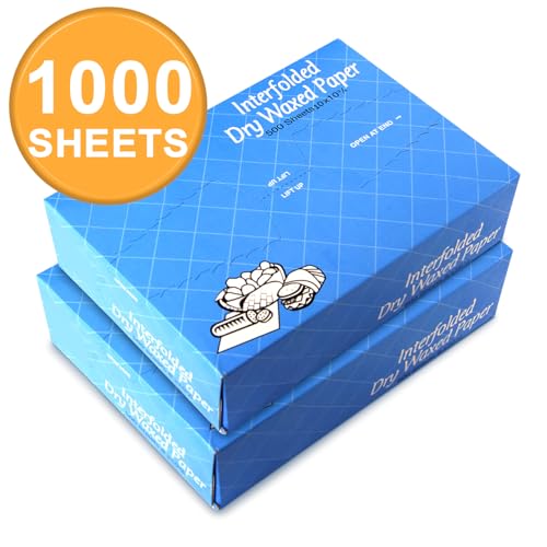 Fit Meal Prep 1000 Sheets 10 x 10.75” Dry Wax Paper Sheets for Food, Greaseproof Sandwich Wrapping, Interfolded Deli Wax Paper for Fries, Burgers, Food Basket, Made in USA - size: 10 x 10.75"
