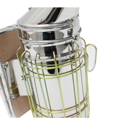 Leather +Smoker Stainless Steel w/Heat Shield Beekeeping Equipment,Bee Hive Smoker (304)