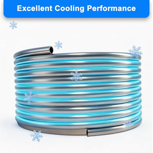 3/8" x 25Ft 304 Stainless Steel Tubing Coil, Food Grade Welded Immersion Wort Chiller Tube for Home Beer Brewing, Ice Bath Cooling, and DIY Projects