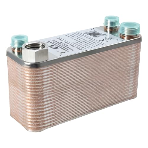HFS(R) 40-Plate Stainless Steel 304 Homebrew Beer Wort Chiller Heat Exchanger, 7.5" x 2.9", M&F GARDEN COMBO x 1/2" MALE NPT, Quick Beer Cooling System (7.5'' 2.9''/40 plate, MF Combo x 1/2" NPT) - size: 7.5'' 2.9''/40 plate, MF Combo x 1/2" NPT