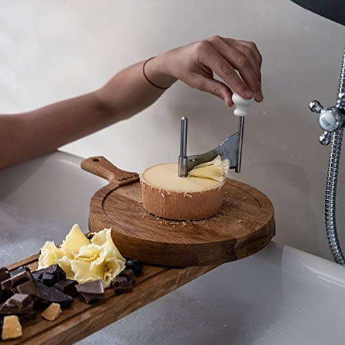 BOSKA Oak Friends Cheese Curler -Girolle Stainless Steel - Best for Cheese Wheel or Chocolate - Multifunctional Rust-Proof Shredder - Manual Handheld Cheese Slicer