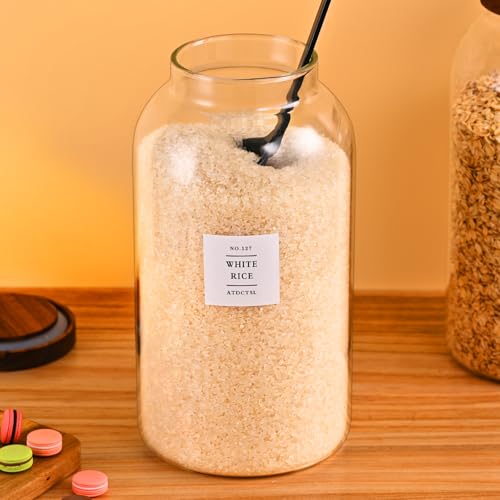 2 PCS Large Glass Jar With Lid,Glass Food Storage Jars for Flour,Sugar,Coffee,Rice, Walnut,Nutsand More(1 gallon/4000 ml) - size: 1Gallon*2